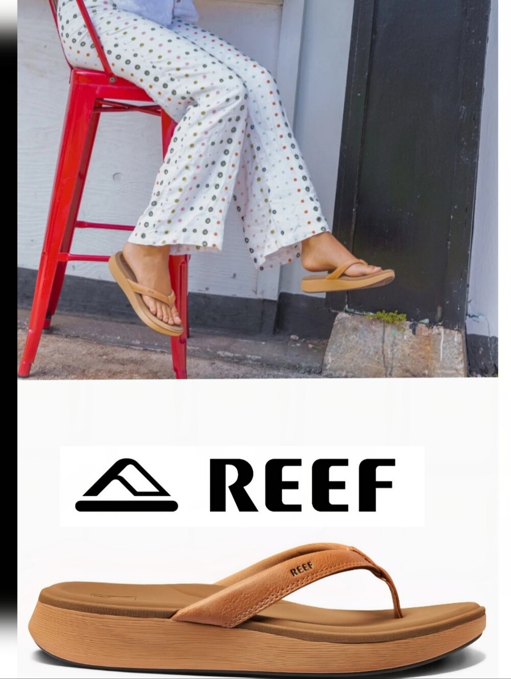 Reef Women's Cushion Cloud Flip-Flop Size 8 Color Natural Arch Support